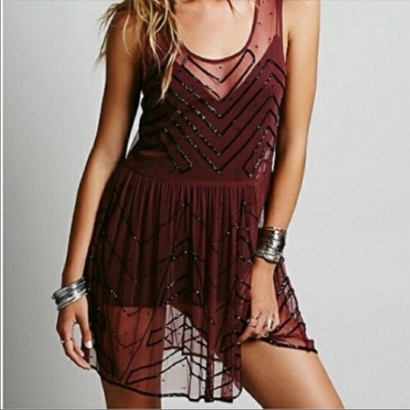 Free People Beaded Slip Dress - Picture 2 of 6
